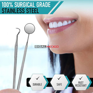 Kit professionnel d'élimination manuelle de la plaque dentaire en acier inoxydable allemand, 10 pièces, pour le nettoyage des dents et l'élimination du tartre - Product Image 4