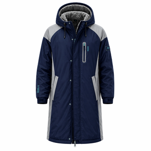 Premium Unisex Swim Parka Waterproof Windproof Fleece Lined Long <b>Jacket</b> for Swimmers Surfing Pool and Outdoor Use - Product Image 1