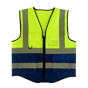 เสื้อกั๊กนิรภัยสะท้อนแสง Elite Vanguard International รุ่น Hi Visibility ผลิตจากโพลีเอสเตอร์รักษ์โลก สำหรับงานอุตสาหกรรม สีเหลือง-น้ำเงินลายทาง แบบ unisex - Product Image 2