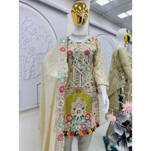 Ensemble de costume de fête pour femmes avec haut et bas Dupatta-Look élégant et élégant - Product Image 2