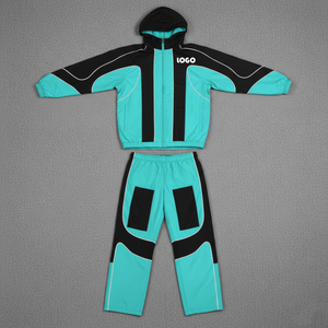 Chándal Unisex para Adultos con Capucha, Cierre Frontal Completo, Logotipo, Bloques de Color, Deportivo, Transpirable, de Poliéster, para Otoño - Product Image 3