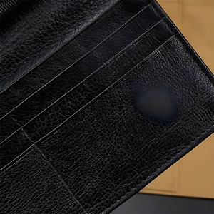 Premium <b>Black</b> Pebbled Leather Long Wallet Men Luxury Zipper Pocket Slim ID Window Card Holder Cash <b>Clutch</b> <b>Purse</b> Checkbook Bifold - Product Image 3