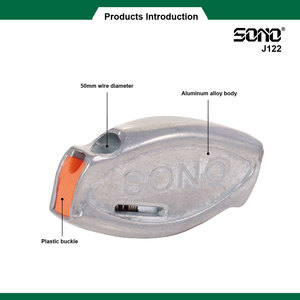เครื่องมือรัดลวดรั้วอะลูมิเนียมอัลลอยด์สีเทา SONO J122 พร้อมตัวล็อค ขนาด 50 มม. สำหรับลวดขนาด 3.25~4.2 มม. รับประกัน 1 เดือน ผลิตในไต้หวัน (OEM/OBM) - Product Image 2