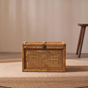 Set Of 3 Rattan Storage Cabinet Handcrafted Woven Organizer With <b>Drawers</b> For Home Decor, Living Room Storage, Durable Design - Product Image 2