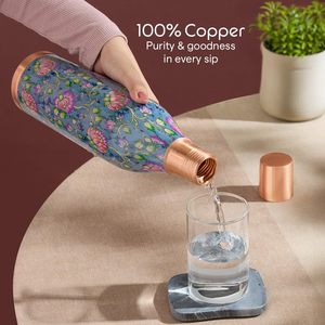 Bouteille d'eau en cuivre pur à 100 %, 950 ml, faite à la main, écologique, pour les voyages et l'usage quotidien, bienfaits ayurvédiques pour la santé, anti-fuite, vente chaude - Product Image 4