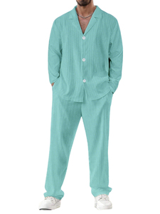 Ensemble de costume noir uni pour homme, élégant et décontracté, en polyester tissé, deux pièces, pour l'automne, ensemble deux pièces tendance pour homme, de qualité supérieure, assorti - Product Image 5