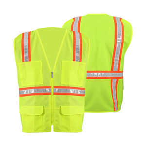 Chaleco de Seguridad Reflectante Amarillo de Alta Visibilidad Clase 2, Material de Malla Impermeable, Opción de Logotipo Personalizado con LED Intermitente - Product Image 4