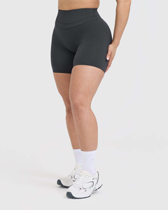 Factory Price Coal Unified <b>Shorts</b> For <b>Women</b> High Waisted <b>Women's</b> <b>Shorts</b> <b>Compressive</b> Waistband Sweat Wicking Performance Fabric - Product Image 2
