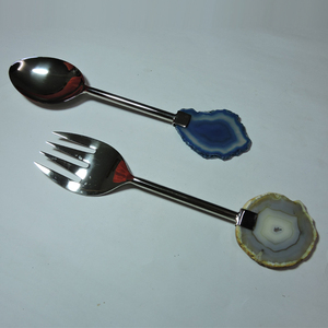 Stainless Steel & Resin <b>Salad</b> <b>Server</b> Sets Scoop Serving Fork Spoon <b>Salad</b> <b>Servers</b> Royal Style Silver Polished Handle Design - Product Image 5