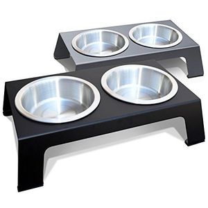 Plateforme d'alimentation pour chien avec organisateur de bols, en acier inoxydable, design élégant, pour animaux de compagnie d'intérieur - Product Image 6