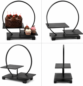 Modern Metal Handmade Round Two Tier Cake <b>Stand</b> Dessert Display Cupcake Pastry Serving Tray for Wedding Birthday Party Buffet - Product Image 5