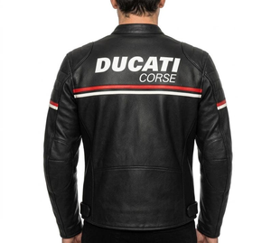 เสื้อแจ็คเก็ตหนังสำหรับขี่มอเตอร์ไซค์ Rucati รุ่น Unisex ทนทานและสวมใส่สบาย ตัดเย็บตามขนาดที่กำหนด มาตรฐาน CE - Product Image 2
