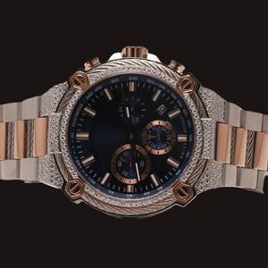 Top High Quality <b>Black</b> Dial With Round Case Moissanite Diamond Beautiful Two Tone Multifunctional Features <b>Man's</b> Wristwatch - Product Image 1