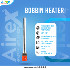 Chauffe-bobine électrique industriel, longueur 18 pouces, diamètre 2 pouces, élément chauffant tubulaire pour chaudière à eau ou à huile - 1500W - Product Image 3