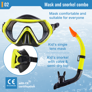 Ensemble de plongée en apnée Aropec Kid en PVC, certifié CE, sans phtalates, masque à 2 lentilles et tuba à embout sec avec sac en filet - OEM/ODM/OBM - Product Image 3