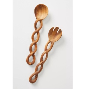 Juego de 2 Servidores de Ensalada de Madera de Acacia, Modernos y de Moda, para Cocina 2024, Accesorios de Cocina - Product Image 6
