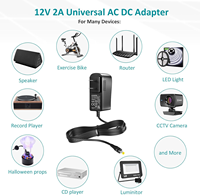 Alimentation 12V 3A, adaptateur secteur AC/DC pour routeur, lecteur DVD, haut-parleur, bande LED, caméra de sécurité CCTV avec 10 embouts DC