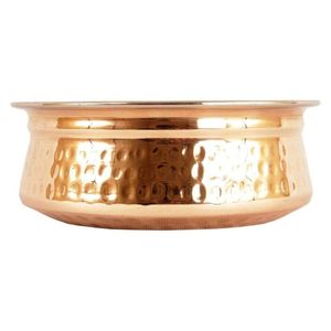 Premium Copper Restaurant Serving Bowl Stainless Steel Interior Handmade Buffet Catering Tableware and Dining Supply for Hotel - Product Image 2