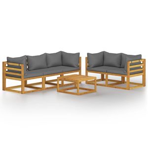 Grande Set Lounge da Giardino in Legno Massello di Acacia Grigio Scuro e Mobili in Poliestere - Product Image 2