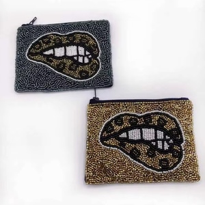 White <b>Seed</b> Beaded Coin Money Purse Makeup Bag handmade accessory colorful beaded pouch - Product Image 2