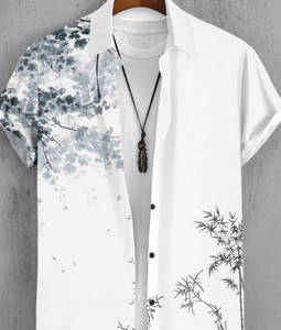 Casual Stripe Print <b>Men</b> Hawaiian <b>Shirts</b> | Modern Digital Printed Button-Down | Eco-Friendly <b>for</b> Breathable Summer <b>Beach</b> Resort - Product Image 1