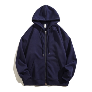 Sweat à capuche unisexe d'hiver imprimé zippé en maille ample respirante en polyester/coton écologique – Vente en gros - Product Image 1