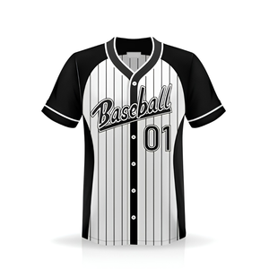 Maillot de baseball imprimé de haute qualité unisexe à boutons sur le devant, à rayures fines, en polyester, manches courtes, 100 % coton, 140 g/m², poids lourd, pour adultes - Product Image 2