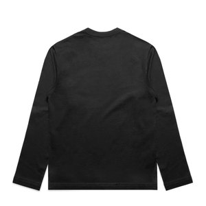 T-shirt à manches longues blanc 240 GSM, coupe ample, respirant, en coton peigné, col rond, style minimaliste - Product Image 2