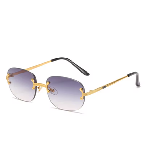 Gafas de Sol Cuadradas Sin Marco, Lentes Transparentes de Corte Vintage, Gafas de Diseñador de Marca de Lujo para Hombre - Product Image 6