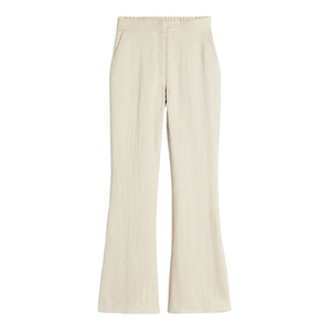 Service OEM ODM acceptable, pantalon évasé uni de couleur unie avec poches arrière et taille haute élastique, nouveau style de pantalon évasé - Product Image 1