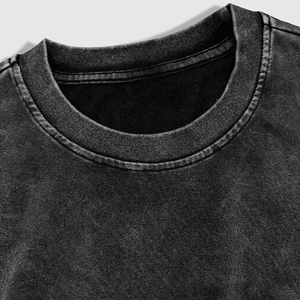 ชุดเสื้อยืดและกางเกงขาสั้นแบบโอเวอร์ไซส์ ตกแต่งด้วยคริสตัล ล้างสีแบบแอซิดวอช สไตล์ทางการ 2 ชิ้น ชุดยูนิเซ็กซ์ รับผลิตแบบ OEM ODM สำหรับฤดูร้อน ผ้าฝ้าย 100% - Product Image 6
