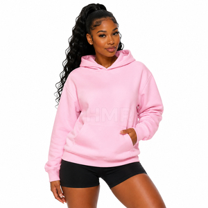 Sudadera con Capucha Extra Grande de Color Sólido de la Hermandad HMR, Sudadera de Algodón con Bolsillos, Largo Regular - Product Image 4