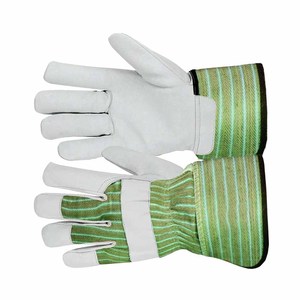 Gants de travail robustes en cuir de vachette grainé canadien, antistatiques, avec doublure en coton, pour le jardinage et les travaux lourds - Product Image 5