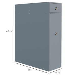 Mobiletto da Bagno Minimalista Grigio Stretto Salvaspazio con Cassetti Organizzatori per Ingresso, Uso Ospedaliero e Porta Carta Igienica - Product Image 3