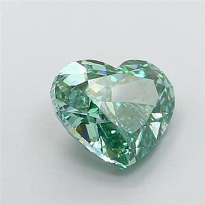 Exquise pierre précieuse verte de 1 carat, taille cœur, à brillance symétrique élite et clarté de couleur intense exceptionnelle - Product Image 2