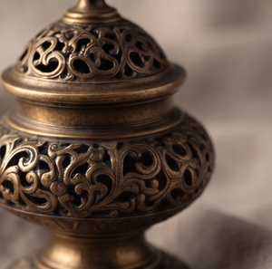 Handmade Metal Aluminum <b>Incense</b> <b>Cone</b> Holder Ornate Scrollwork Urn <b>Burner</b> Ash Catcher Decor - Product Image 4