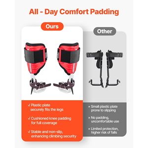Set di Ramponi per Arrampicata su Alberi Durevoli con Capacità di Carico di 350 Libbre, Cinghie Regolabili in Altezza, Accessorio per Attrezzatura da Arrampicata - Product Image 4