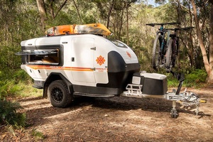 Caravane pliable tout-terrain avec tente de couchage, prête pour panneaux solaires, compacte pour le camping longue distance - Product Image 5