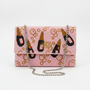 Pochette élégante en perles avec chaîne et fermeture à rabat, style soirée - Product Image 6