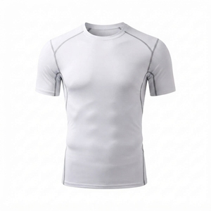 T-shirt de compression personnalisé pour homme à manches courtes, séchage rapide, sous-vêtement de sport, fitness, gym, entraînement, coupe ajustée, OEM - Product Image 1