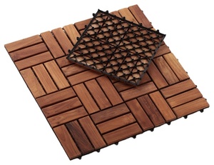 Contemporary Acacia <b>Wood</b> Deck Tiles Anti Slip Interlocking Floor <b>Planks</b> - Product Image 1