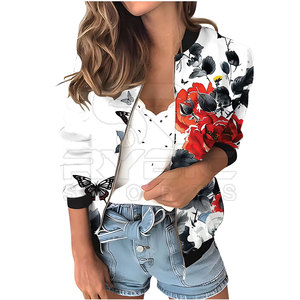 Comfort Fit Breathable Casual Women Printing Varsity <b>Jackets</b> Premium Pullover Garment For Lifestyle Fashion Needs - Product Image 4