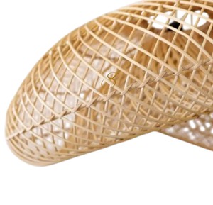 Abat-jour moderne en bambou, suspension torsadée en forme de spirale, couvercle de lampe suspendue en osier pour salle à manger - Product Image 4