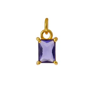 Hecho a mano tanzanita cuarzo Baguette corte facetado chapado en oro punta conjunto colgante encanto hacer componente para collares pulseras - Product Image 1