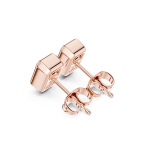 Boucles d'oreilles clous en or massif 14 carats, taille radiant, 1 carat chacune, les plus vendues, pour femmes, bijoux en diamant de laboratoire IGI - Product Image 4