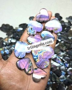 Natural Purple Labradorite <b>Heart</b> <b>Shape</b> Cabochon Loose Gemstone for Custom Jewelry Making All-Size Polished Gemstone - Product Image 2