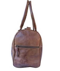 Sac de voyage mini en cuir véritable pleine fleur Crazy Horse fait main pour le week-end et les nuits - Product Image 2