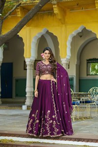 Nouveautés : Lehenga Choli en soie pour femmes, pour mariage et occasions spéciales, Lehenga Choli de mariée pour la vente à l'exportation - Product Image 1