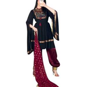 Custom Afghani Casual <b>Dresses</b> Elegant Bohemian Ethnic Embroidered Maxi Outfit for Women Wholesale Supplier - Product Image 1