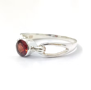 Minimalist <b>Garnet</b> Gemstone <b>Ring</b> Dainty Fine Jewelry for Everyday Wear With Smooth & Comfort fit - Product Image 2